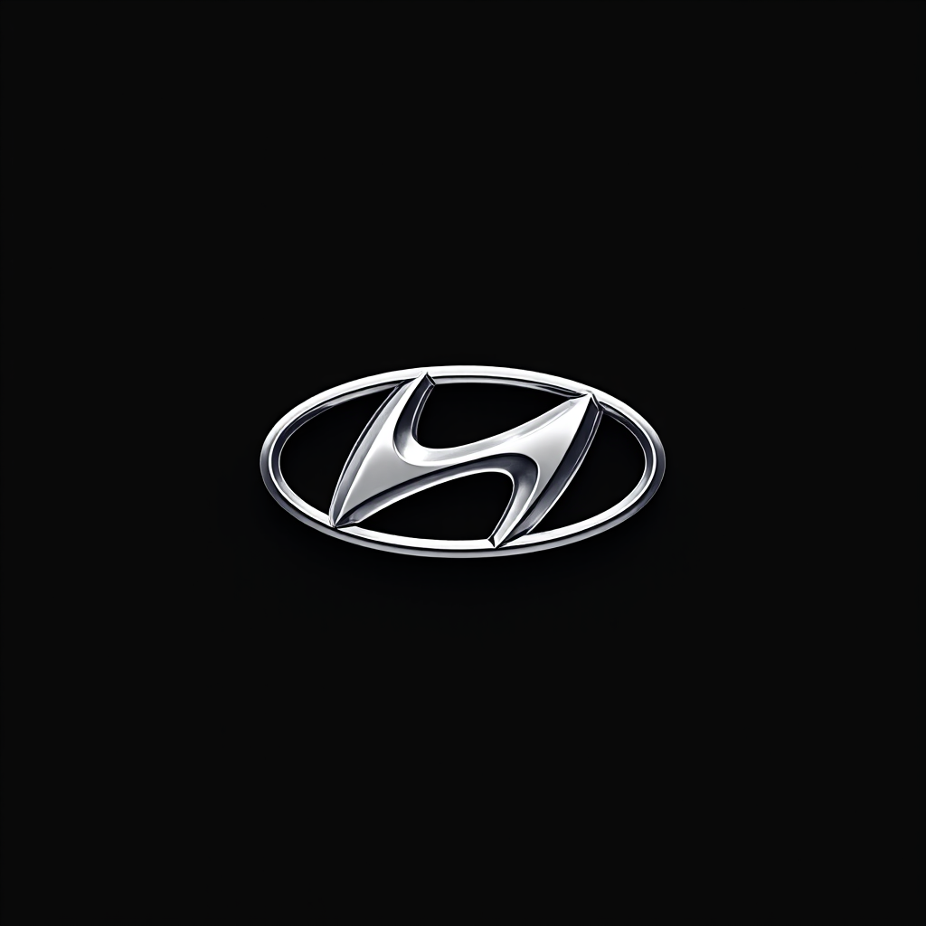 Hyundai logo on a black background