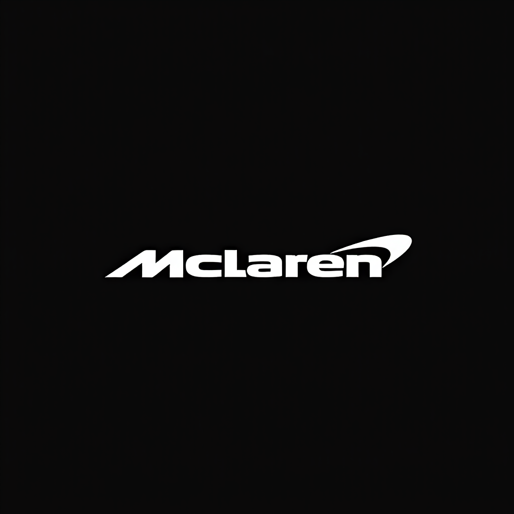 McLaren logo on black background.