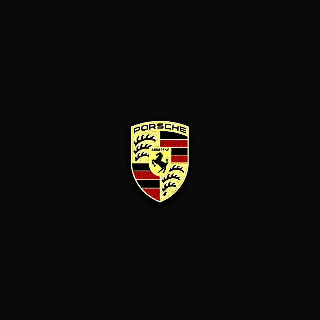 Porsche logo on black background