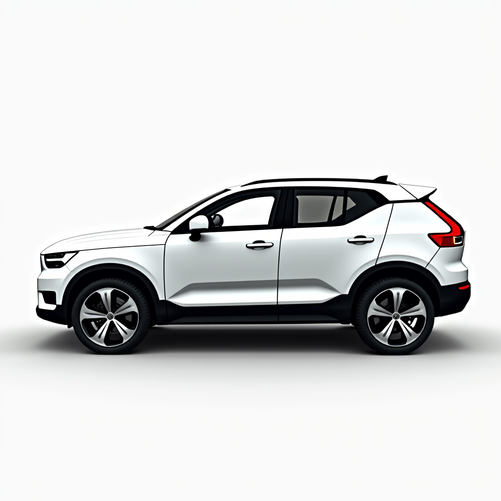 White SUV side view on white background.