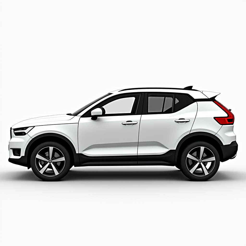 White SUV side view on white background.