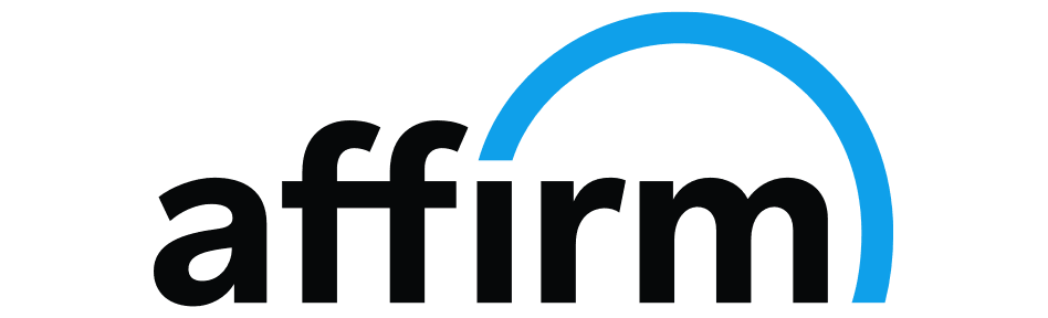 Affirm company logo with blue arc